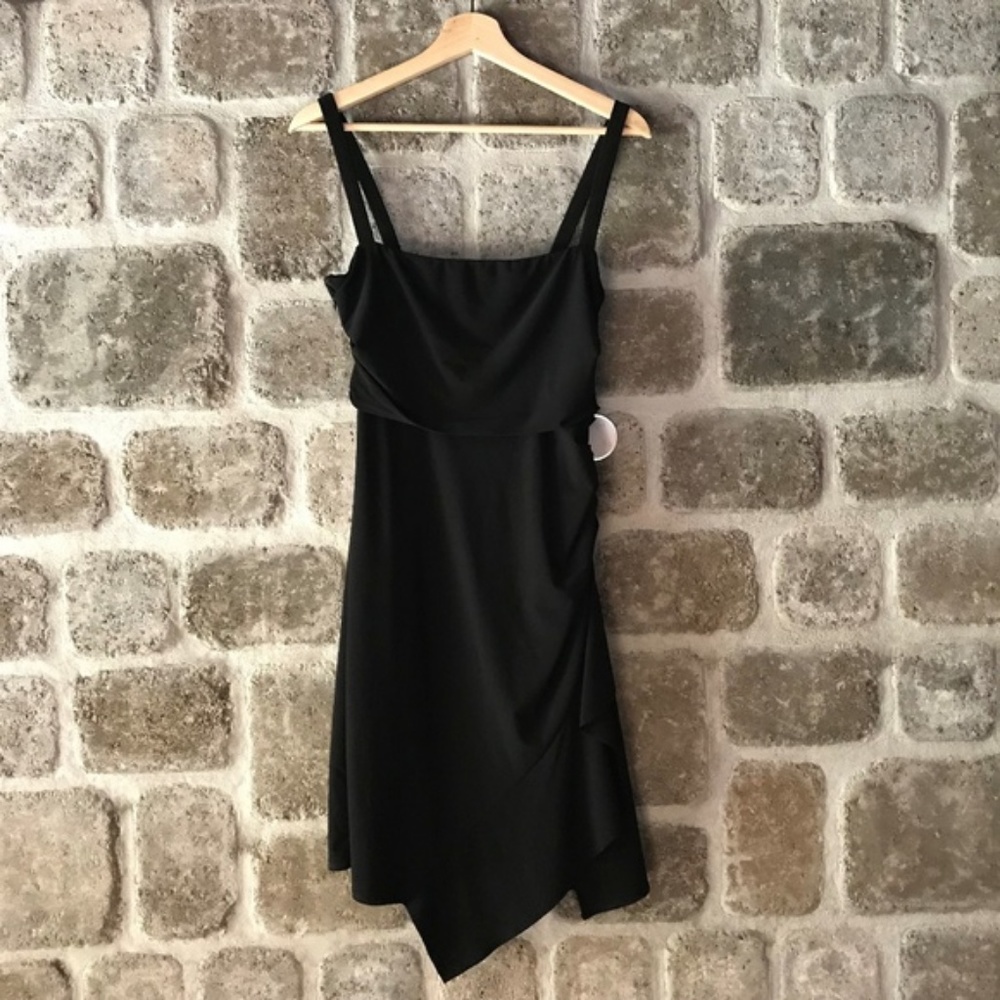 Clover & Sloane Crystal Crepe Ruffle Ruched Dress - Picture 7 of 7